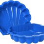 Blaue SwingKing Sandmuschel, zweiteilig, für Sand und Wasser, auch als Ballbox nutzbar.