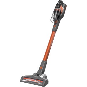 Black+Decker Akku-Stielsauger BHFEV182C: 4-in-1 Handstaubsauger in Grau und Orange.