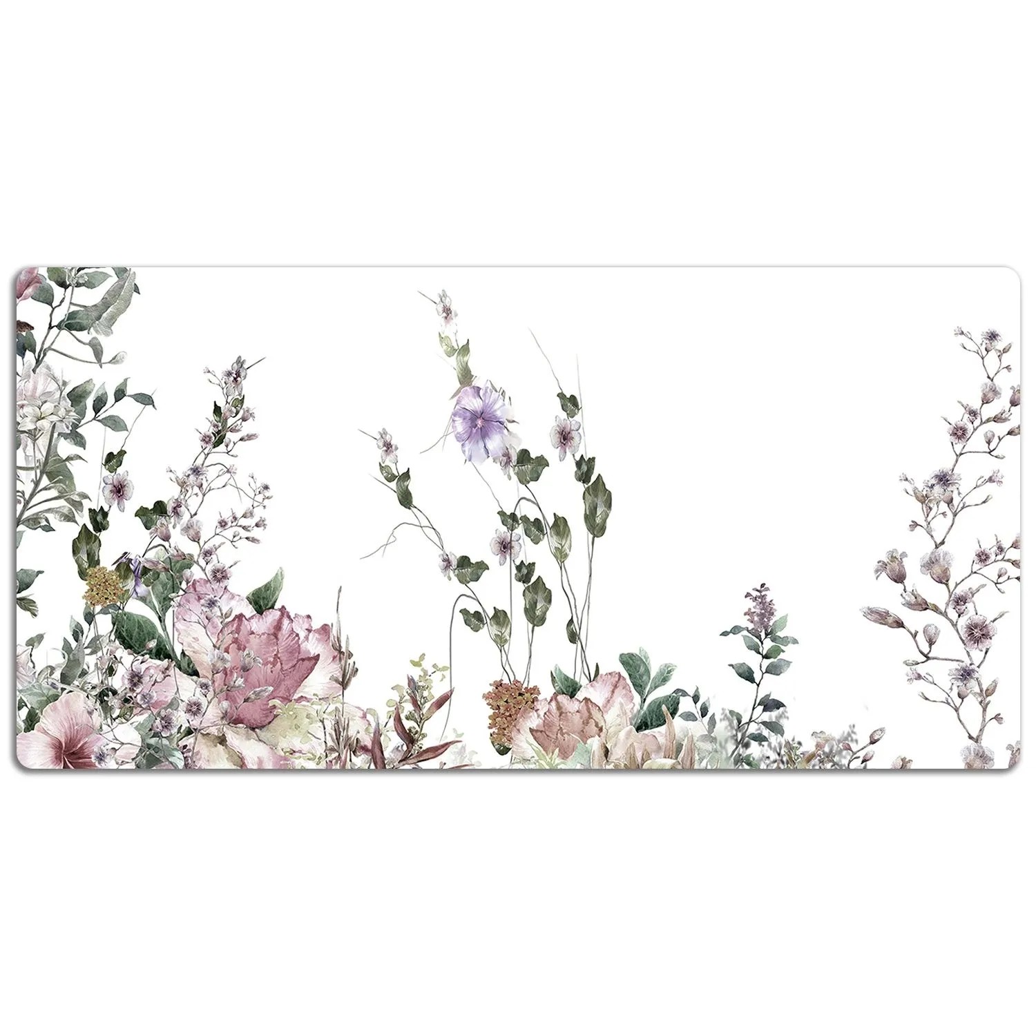 Tulup Schreibtischunterlage Pastellgarten Schreibunterlage 100x50 cm Weiß S günstig online kaufen