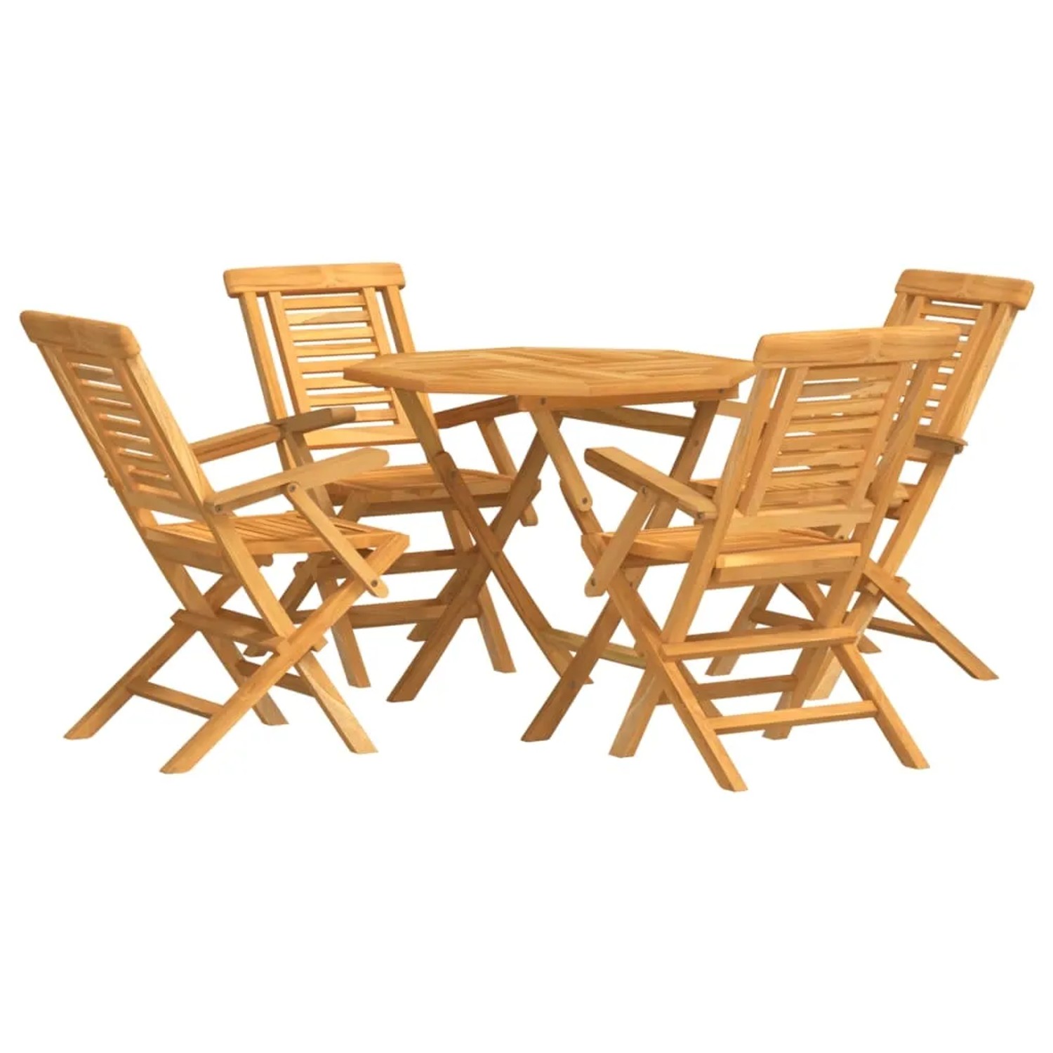 vidaXL 5-Tlg Garten-Essgruppe Massivholz Teak 3155026
