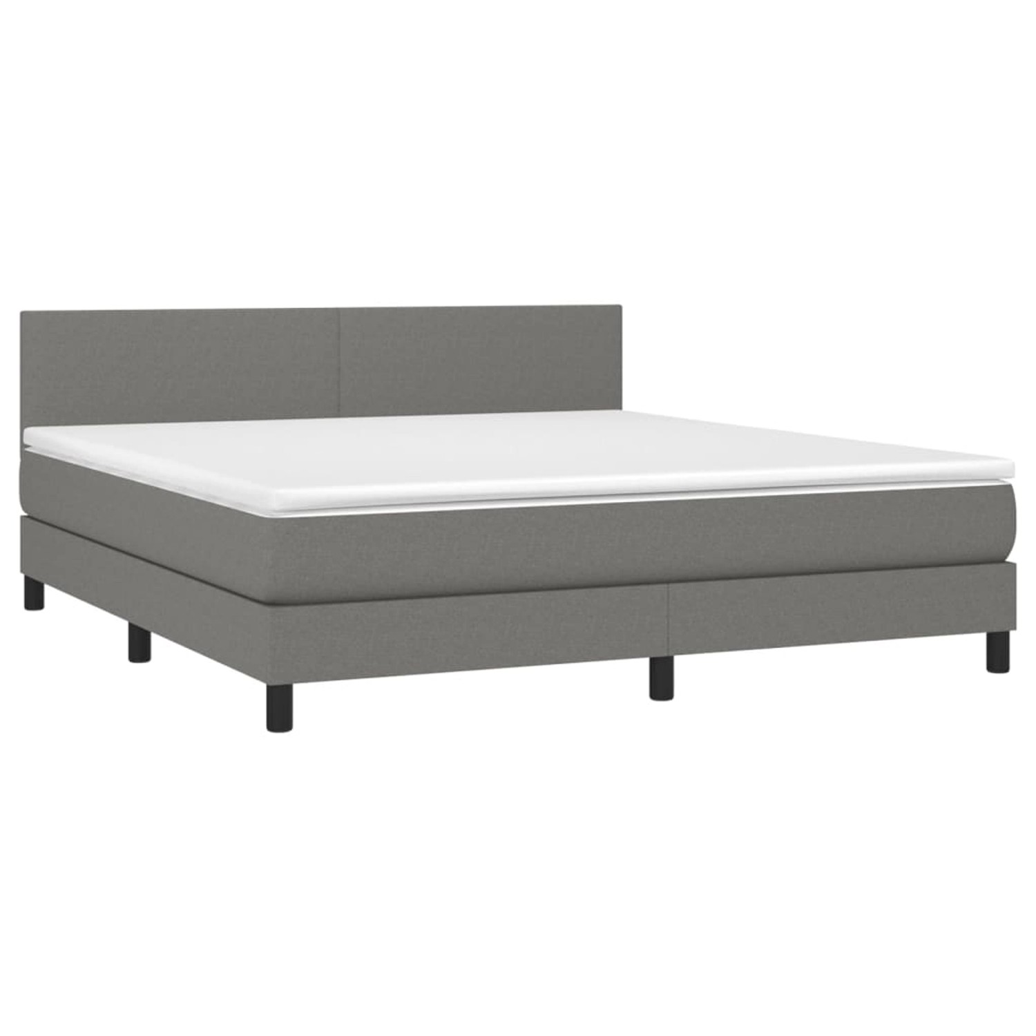 vidaXL Boxspringbett mit Matratze & LED Dunkelgrau 160x200 cm Stoff 3133006 günstig online kaufen