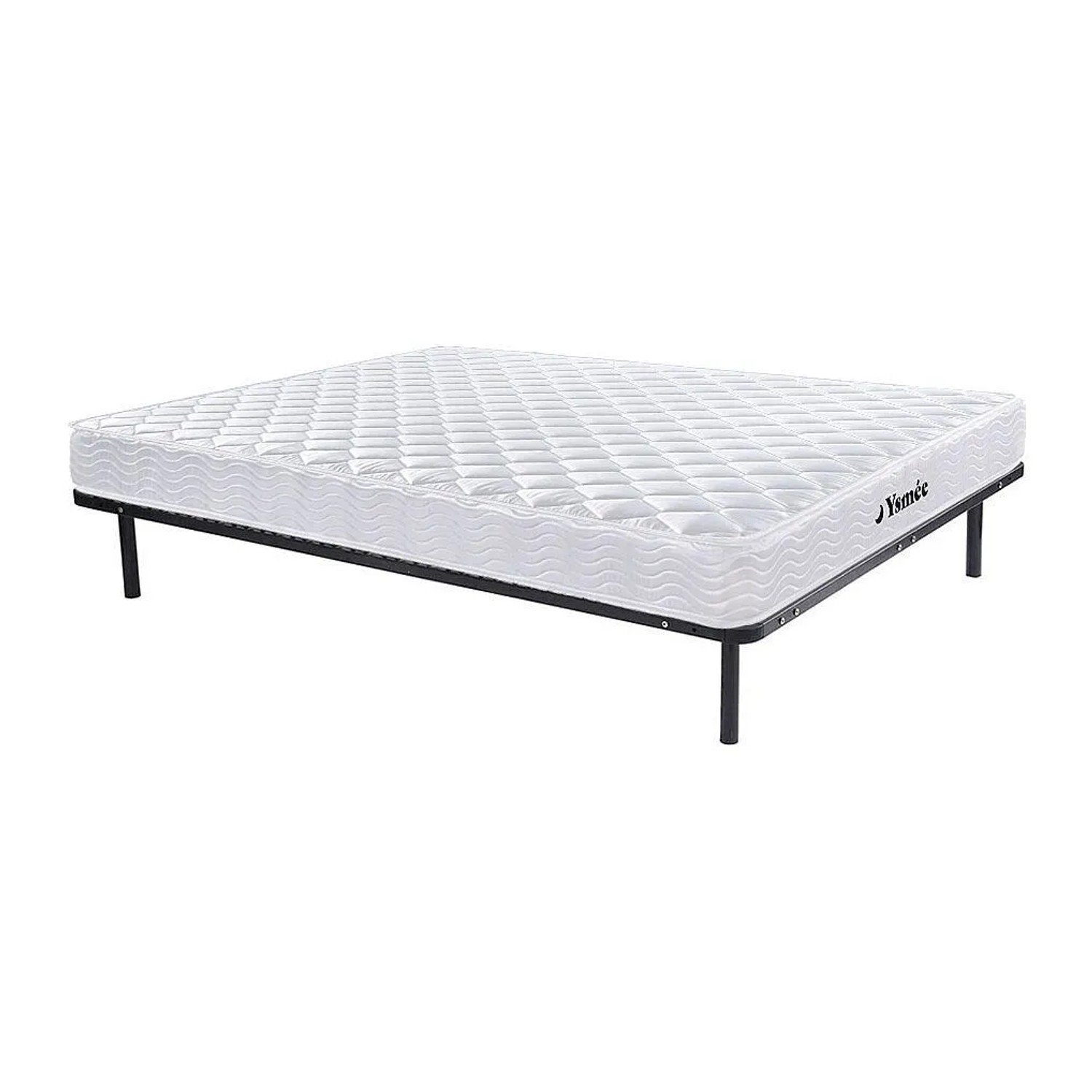 Vente-unique Matratze Und Lattenrost Wolkenlos Schwarz 200 cm  198 cm  3.8 cm