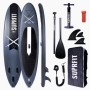 Suprfit SUP Stand-Up-Paddling Board Lailani 10'8 in Grau-Schwarz, komplett mit Paddel, Pumpe, Finnen und Rucksack.