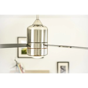 AIRERYDER Deckenventilator Loft, Nickel/Schwarz, 112cm, mit Lampe und Fernbedienung.