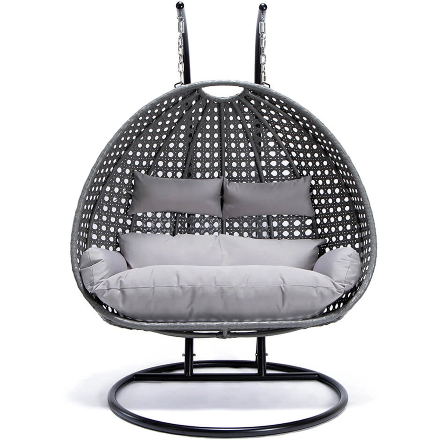 Home Deluxe Hängesessel Twin aus Polyrattan mit Regenabdeckung Grau günstig online kaufen