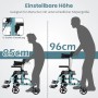 Costway Rollator Faltbar & Leicht Gehhilfe 6-Fach Höhenverstellbar Blau_3