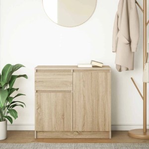 vidaXL Sideboard mit Schublade Sonoma-Eiche 71x35x65 cm Holzwerkstoff 861600