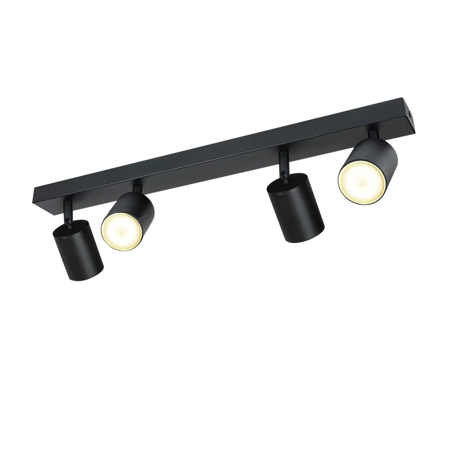 ZMH LED Deckenstrahler GU10 4-flammig 350° Schwenkbar Schwarz ohne Leuchtmittel