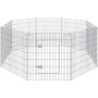 Tectake Freilaufgehege  Fluffy Aus 8 Gitterelementen Inklusive Sicherheitsnetz   204 x 204 x 93 cm Silber