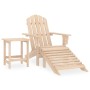 Adirondack Gartenstuhl mit Fußstütze und Tisch aus Tannenholz für den Garten.