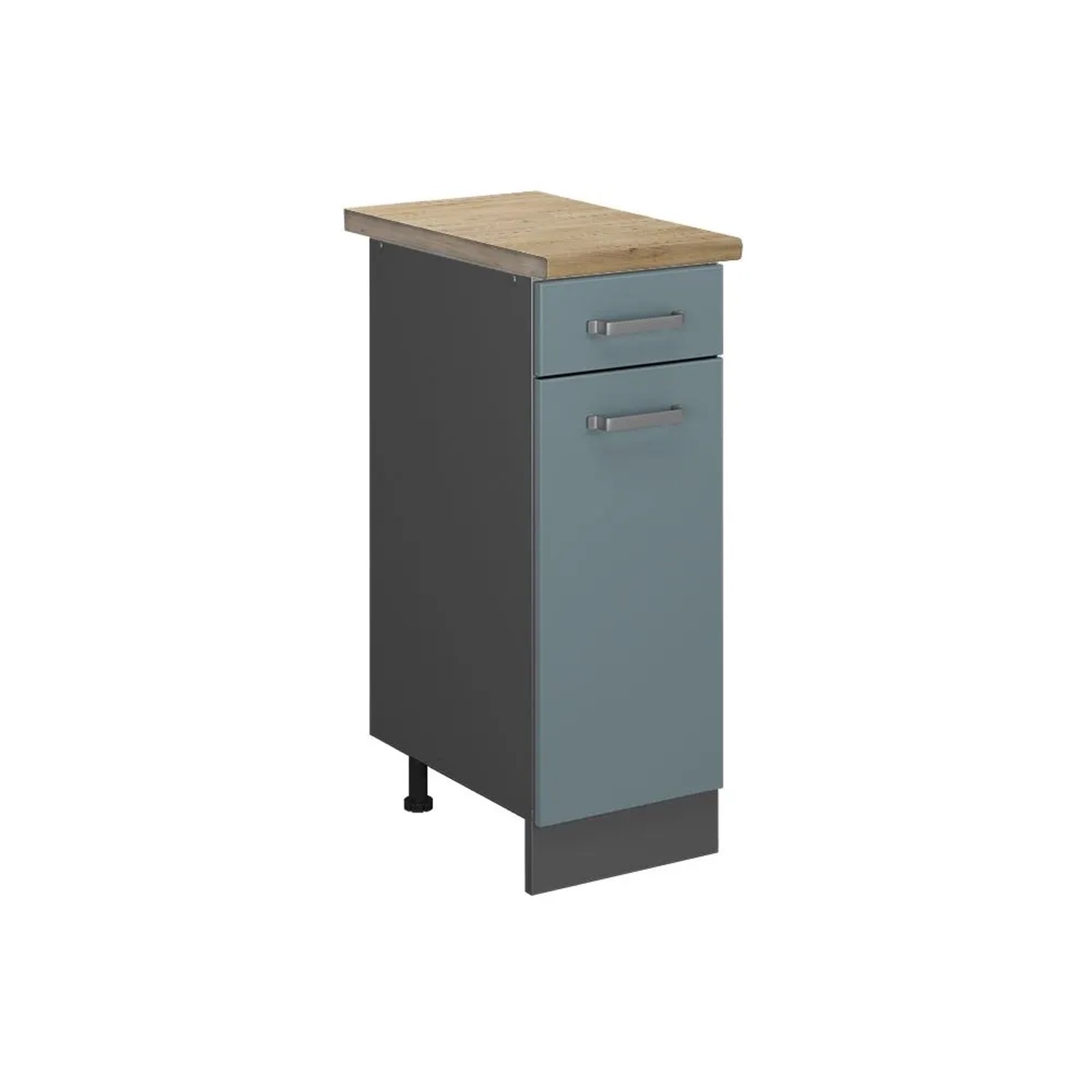 Vicco Küchenunterschrank R-Line Schubladenschrank für die Küche Blau-Grau Anthrazit 30 cm AP Eiche