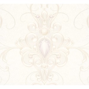 Glööckler Vliestapete mit floralen Ornamenten in Creme.