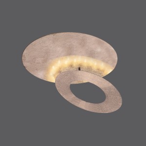 Goldene LED-Wandleuchte Nevis von Paul Neuhaus, 34 x 25,5 cm, modernes Design mit warmweißem Licht.