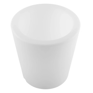 Weißer Tectake Leuchtzylinder Luminous Curve Cooler als Sektkühler oder Blumentopf mit LED-Beleuchtung.