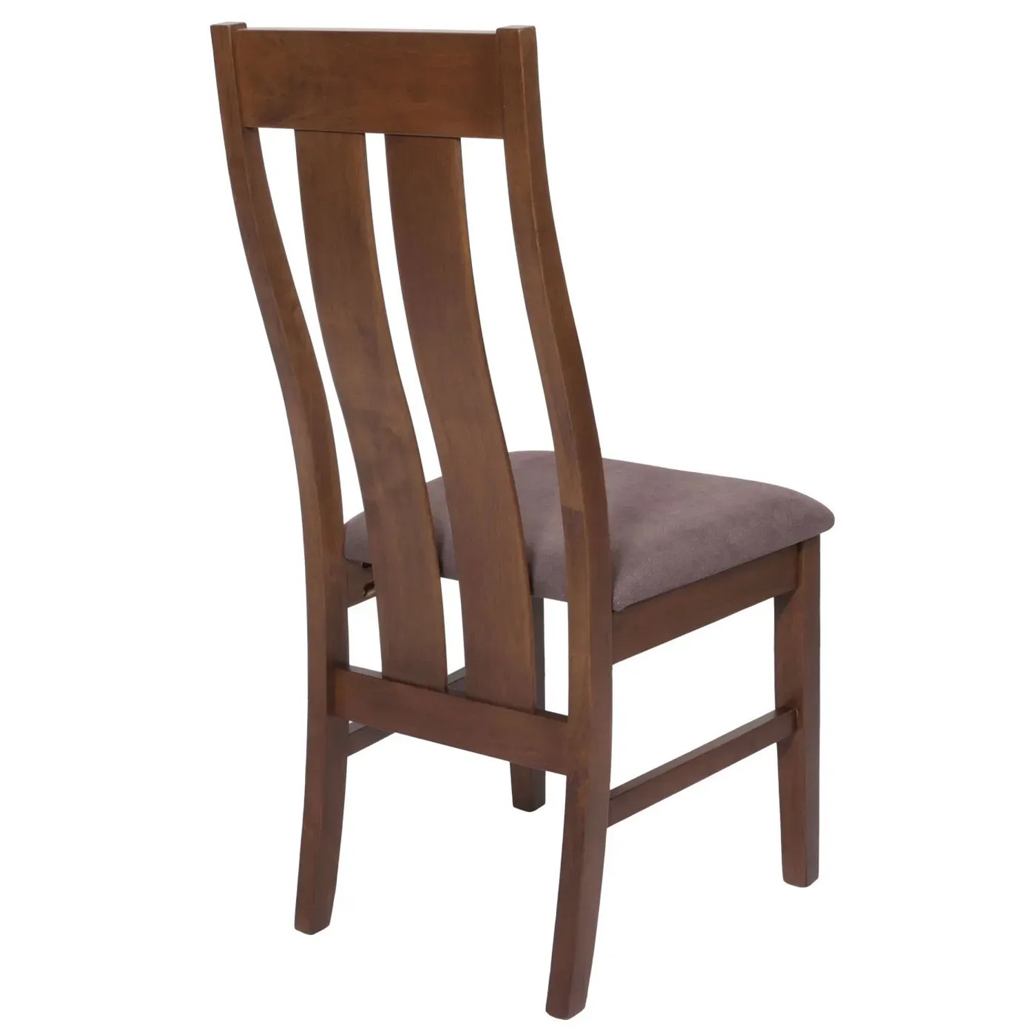 Esszimmerstuhl M58 im 6er-Set, dunkles Holzgestell, taupefarbener Sitz.