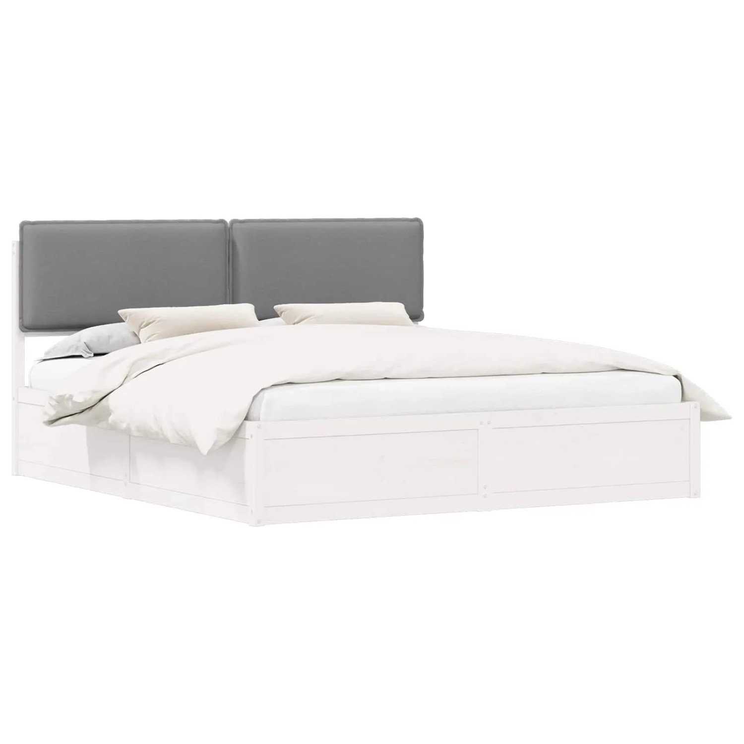 vidaXL Bettgestell mit Gepolstertem Kopfteil Hellgrau 200 x 200 cm 3398108 günstig online kaufen