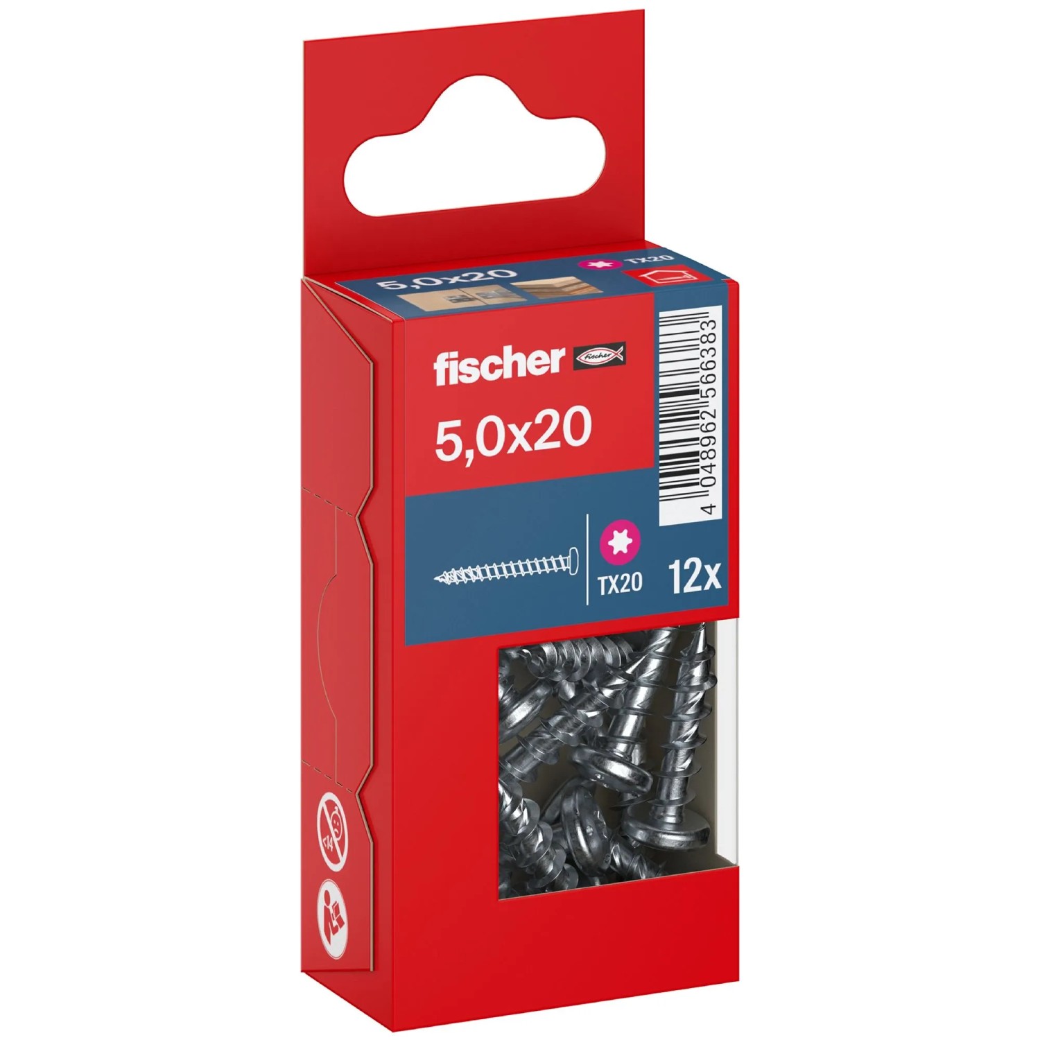 Fischer Schraube PowerFast FPF II PTF BC PH TX VG Ø 5 mm x 20 mm 12 Stück