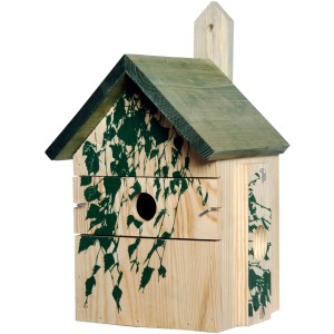 Dobar Nistkasten im Camouflage Design mit Birkenmuster, aus Holz, für Wildvögel.