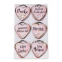 Deko-Schild zum Hängen, 6-fach sortiert, rosa Herzschilder mit verschiedenen Botschaften.