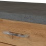 Detailaufnahme: Küchenzeile Sorrento in Wotaneiche-Grafit mit Arbeitsplatte und Schublade.