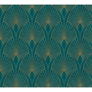 AS Creation Tapete Pop Up Panel Selbstklebend Retro 250 x 52 cm Petrol-Gold FSC®