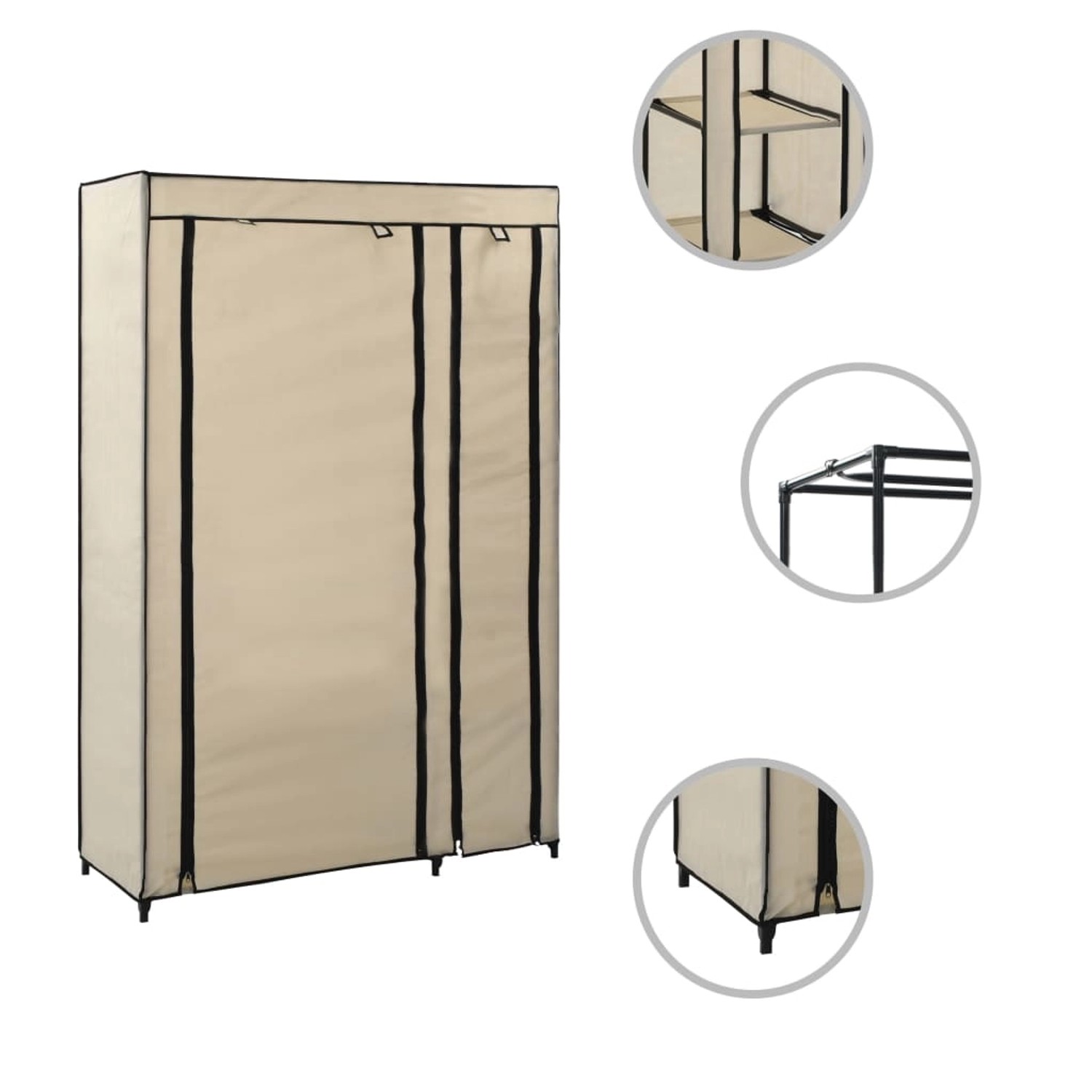 Faltschrank Creme 110x45x175 Cm Stoff günstig online kaufen