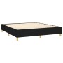 Schwarzes vidaXL Boxspringbett 180x200 cm mit Holzlattenrost und Füßen.