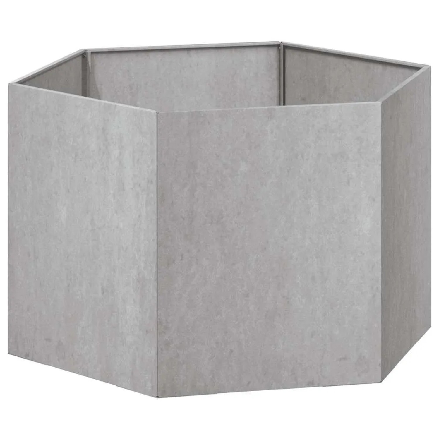Rostfarbener vidaXL Pflanzkübel aus Cortenstahl, 60x60x45 cm, sechseckig.