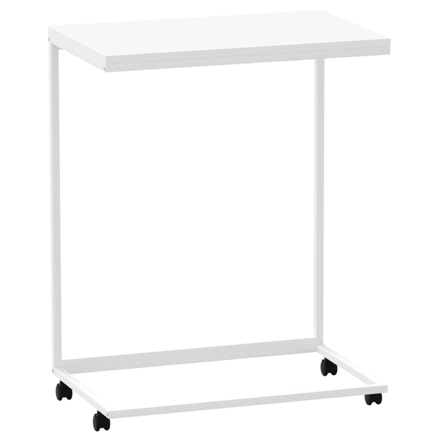 vidaXL Beistelltisch mit Rollen Weiß 55x35x70 cm Holzwerkstoff 343103