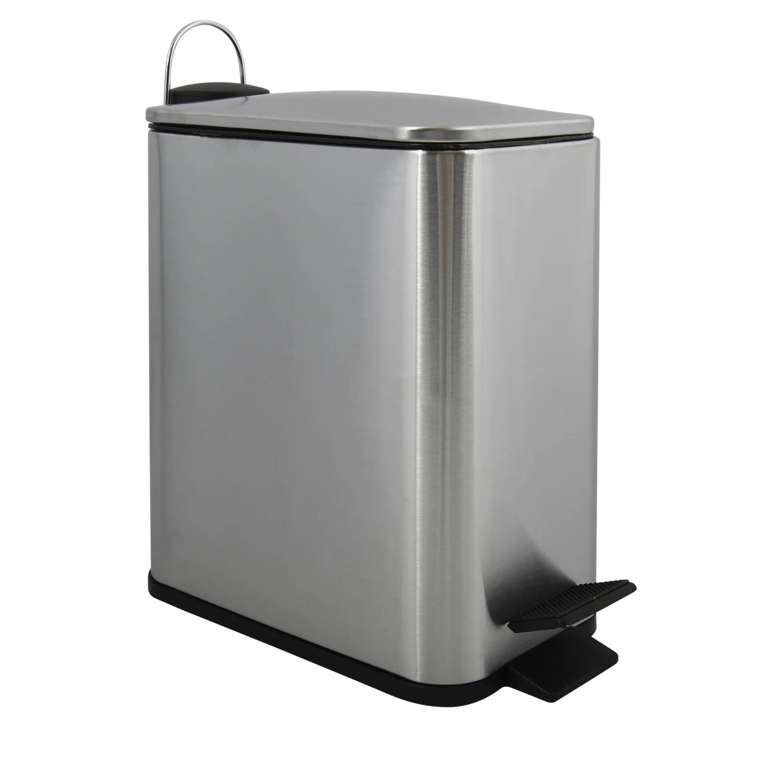 Spirella Kosmetikeimer Erik, 5 l, Chrom, mit Fußpedal und Slow-Close-Deckel.