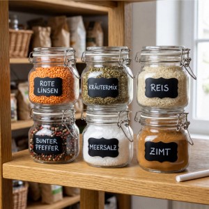 Relaxdays Einmachgläser 6er Set Glas Transparent Luftdicht mit Bügelverschluss 12,5 cm x 11,5 cm 750 ml