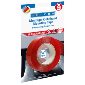 WEICON Montage-Klebeband Transparent, doppelseitig, für Glas, Kunststoff, Stahl und Fliesen.