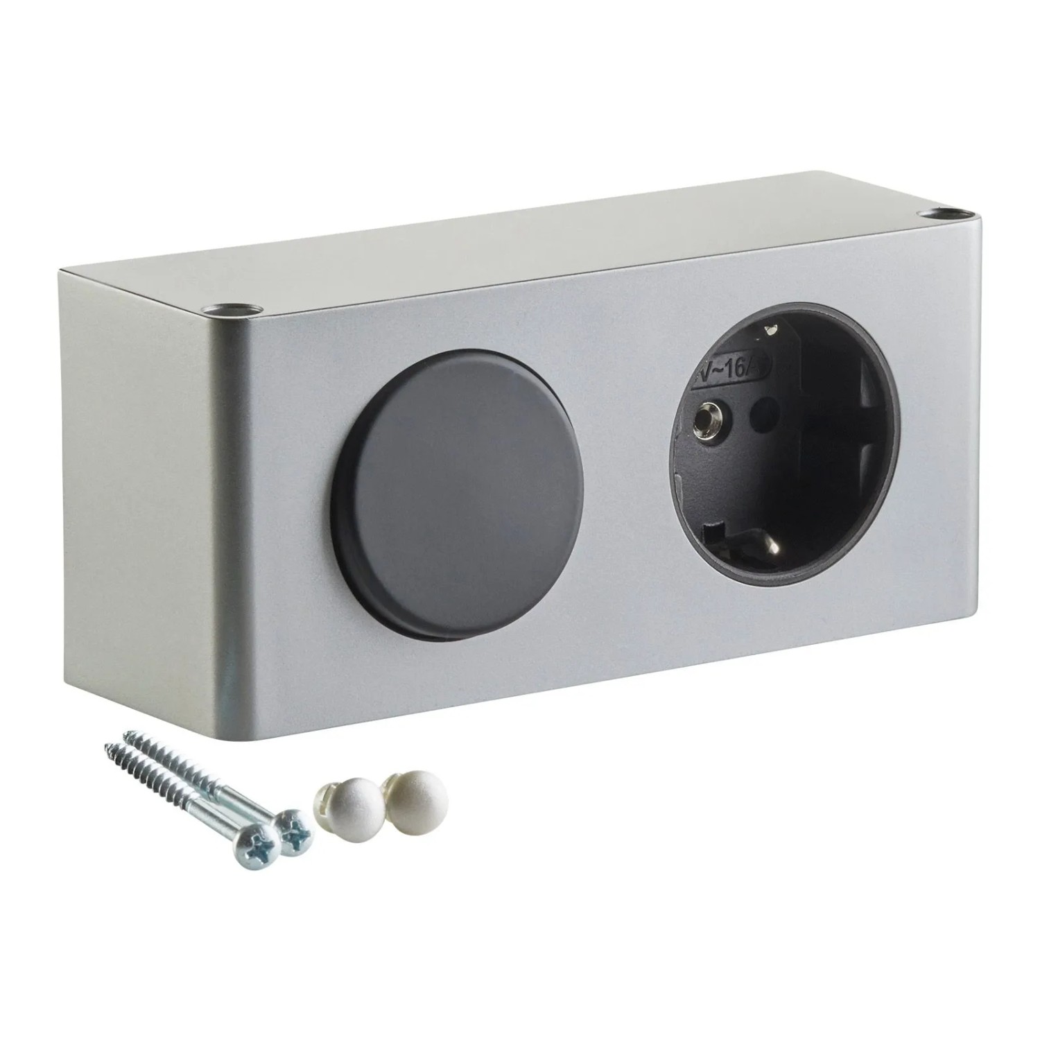 SOTECH Powerbox Steckdose für Spiegelschränke Silbergrau Stromversorgung für 12V LED Beleuchtung