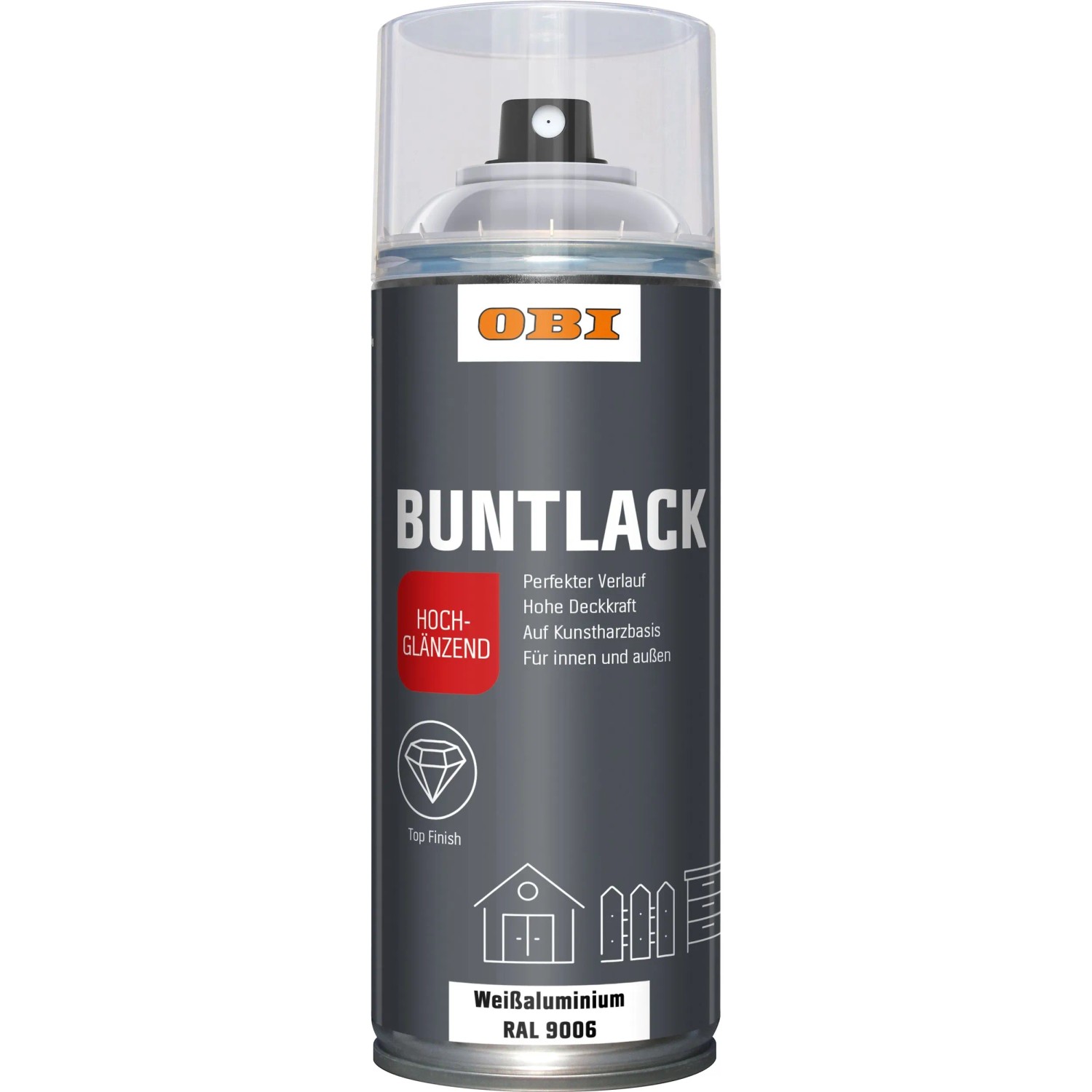 OBI Buntlack Spray RAL 9006 Weißalu hochglänzend 400 ml