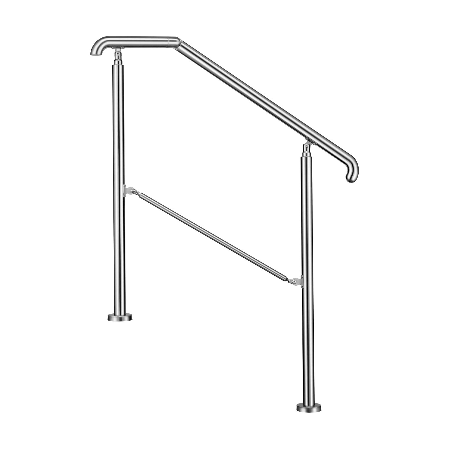 Duschparadies Eingangsgeländer 108 cm Edelstahl Silber für 2 oder 3 Stufen Verstellbar