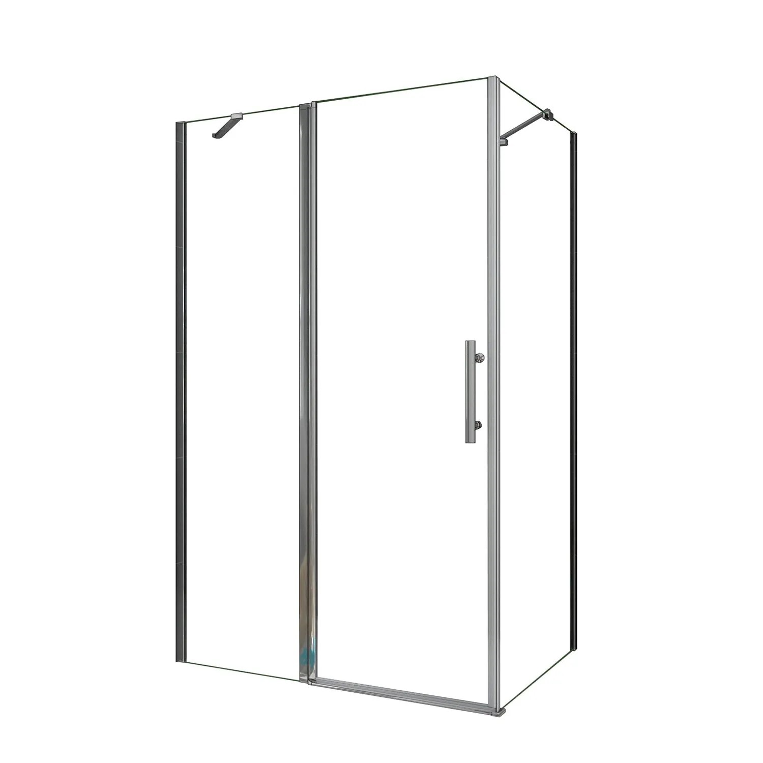 AICA Eckdusche Duschtür x Seitenwand 90x90cm H195cm 6mm NANO ESG Glas Pendeltür Duschkabine Für Badezimmer