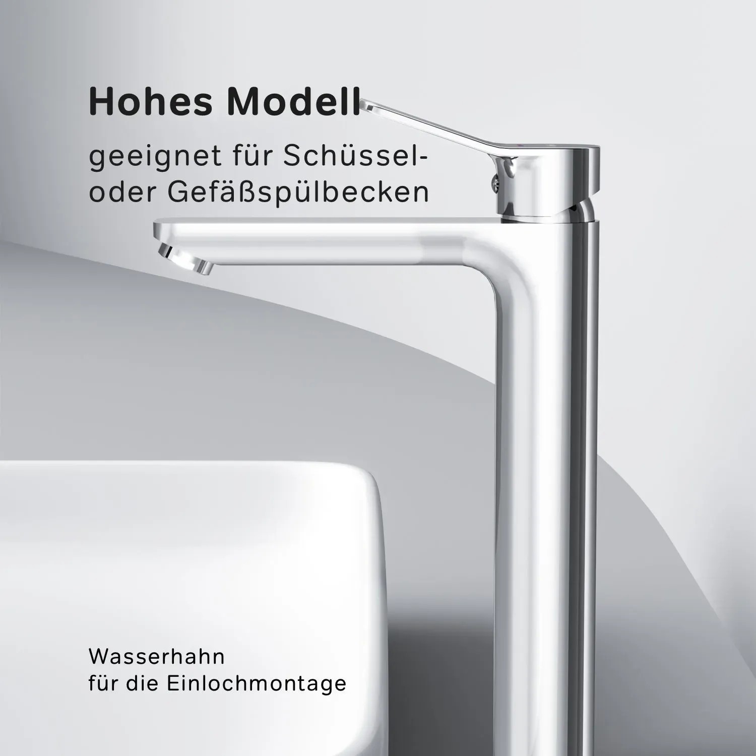 AM.PM Waschtischarmatur X-Joy, hohe Chrom Mischbatterie für Waschbecken.