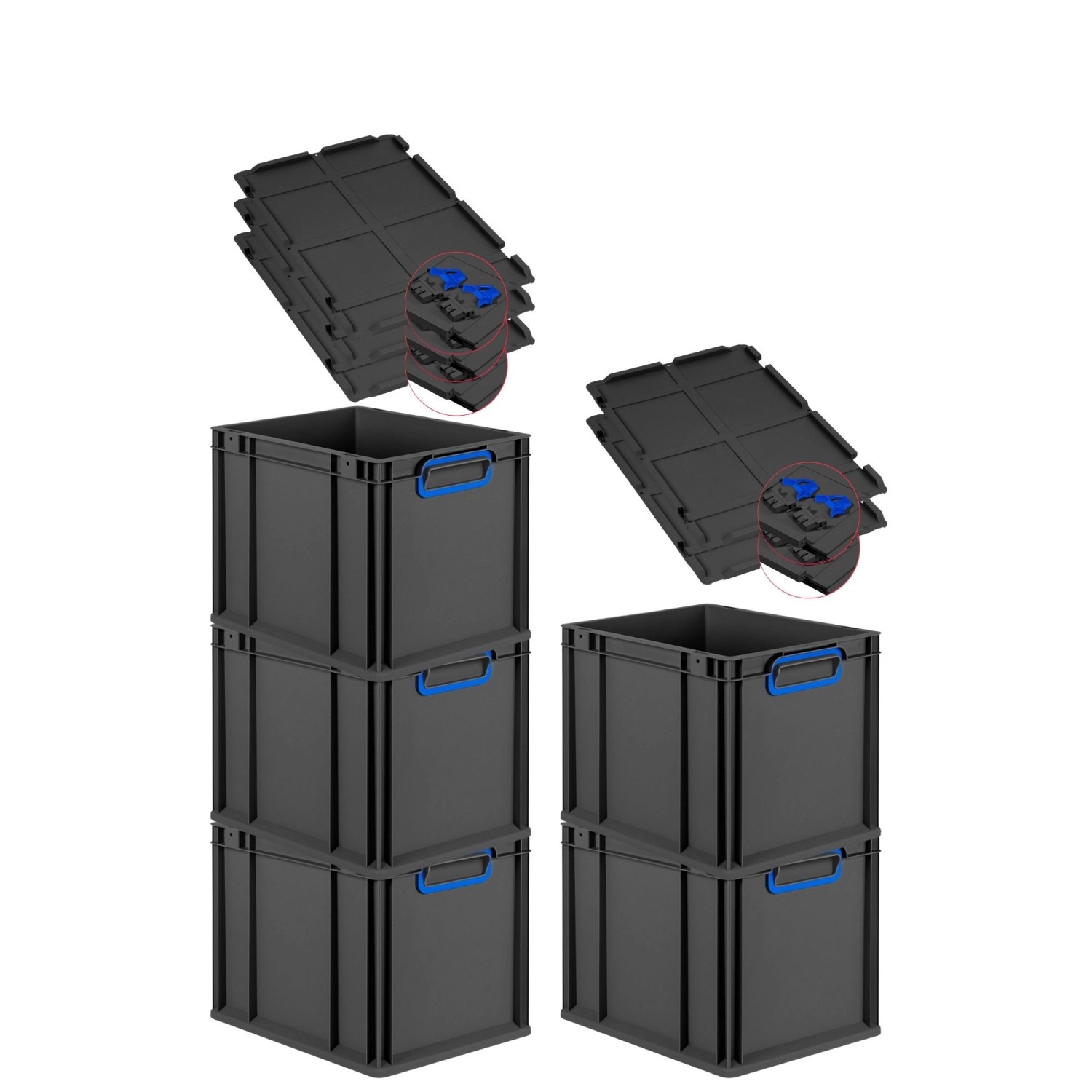 PROREGAL SuperSparSet 5x Eurobox Nextgen Color Mit Scharnierdeckel HxBxT 32 günstig online kaufen