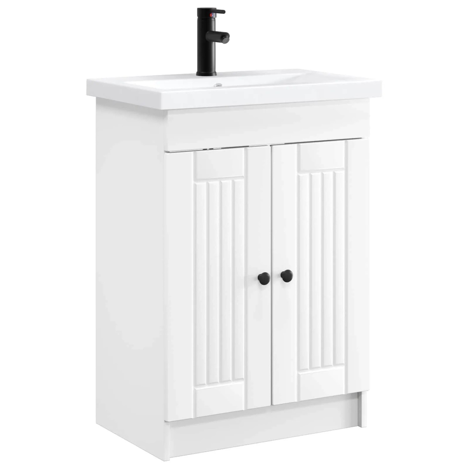 vidaXL Badezimmermöbel-Set Weiß 56 x 37,5 x 81 cm Holzwerkstoff 3404184