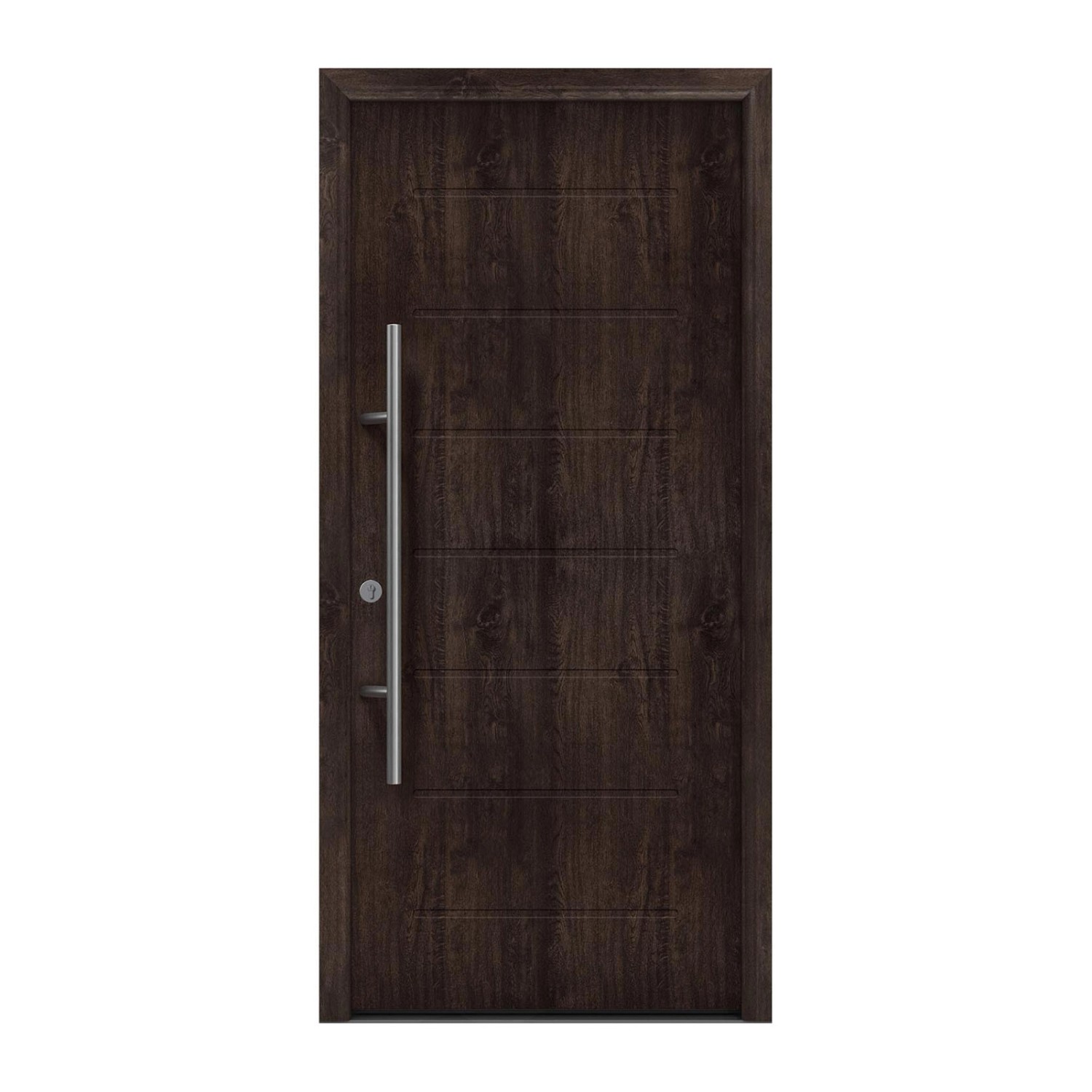 EcoStar Haustür Isopro Secur IPS 015 Eiche Dunkel 110 cm x 210 cm DIN L günstig online kaufen