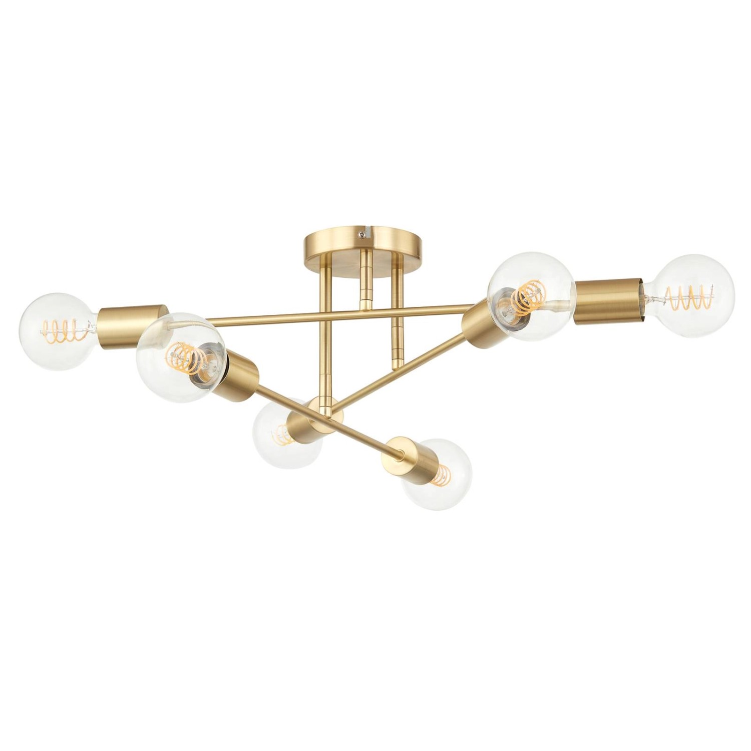 Lindby Deckenlampe Aloria 10017394 Modern in Gold Messing aus Metall 6-flam günstig online kaufen