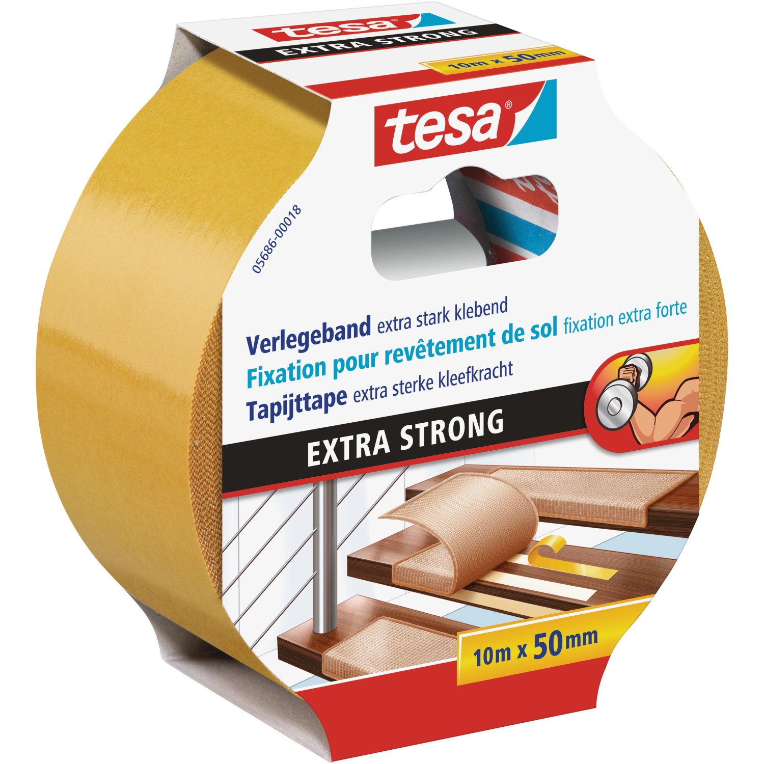 Tesa Verlegeband extra stark klebend 10 m x 50 mm