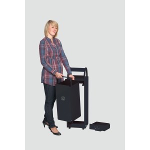 PROREGAL Kombiascher Mit Schloss Und Blenden 35 Liter HxBxT 97,5 x 30,5 x 26,5 cm Stahl Anthrazit