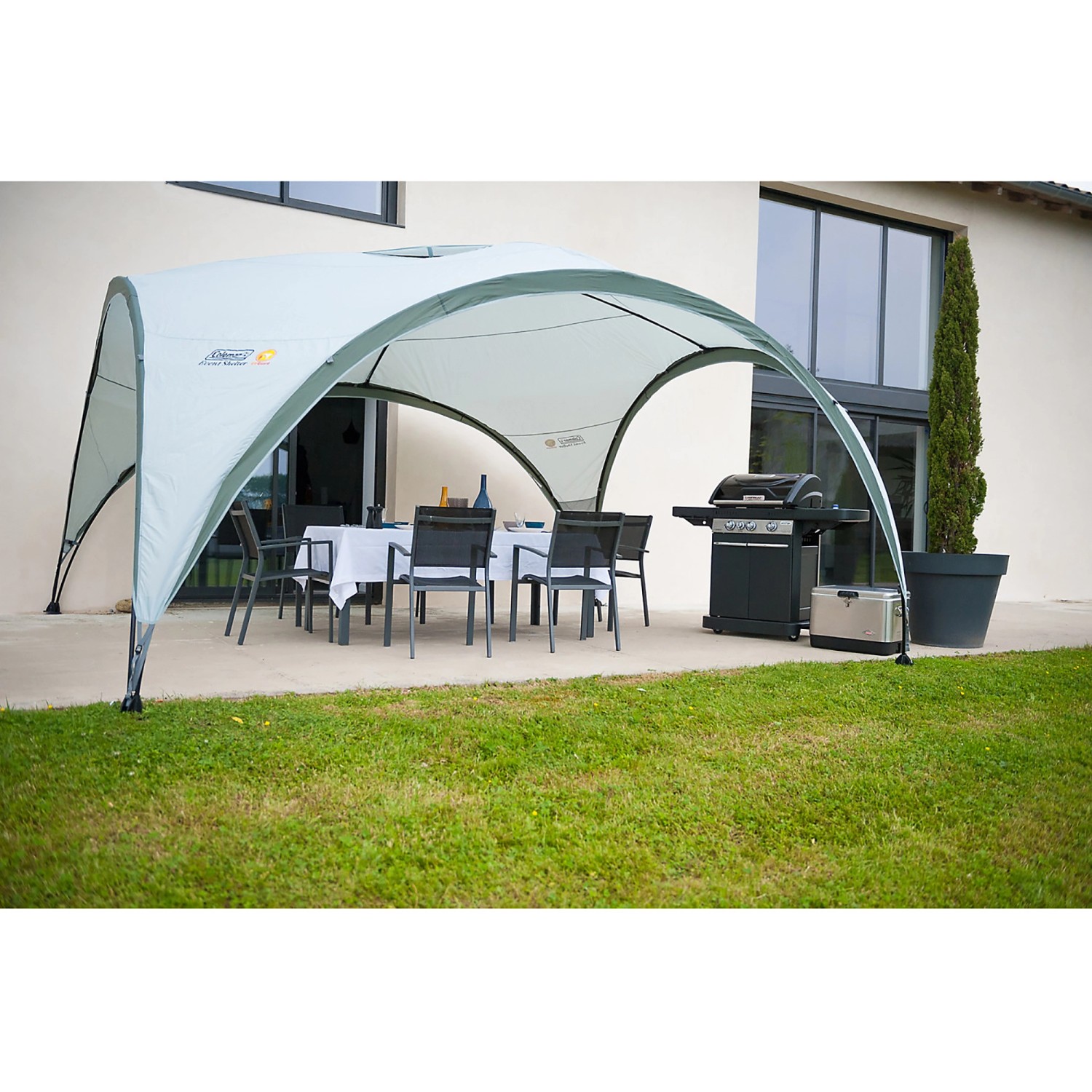 Coleman Pavillon 300 cm x 300 cm x 218 cm Hellgrau/Grau günstig online kaufen