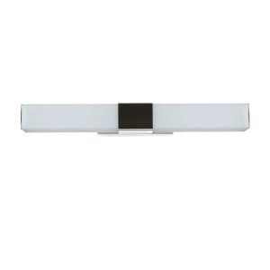 LED Badleuchte, 40cm breit, Chrom/Weiß, IP44 Spritzschutz, ideal für Spiegelbeleuchtung.