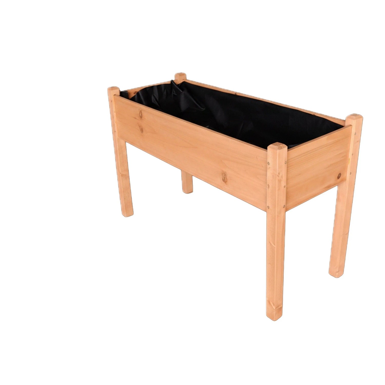Relaxdays Hochbeet Tannenholz Orange Stehend mit Pflanzfolie 76 cm x 127 cm x 46 cm