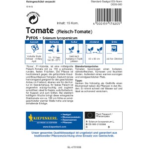 Kiepenkerl Tomatensamen Pyros F1, Fleisch-Tomate für Freiland und Gewächshaus.