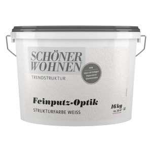 Eimer Schöner Wohnen Feinputz-Optik fein, weiß, 16 kg. Effektputz mit feiner Struktur für Innenräume.