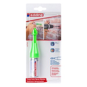 UHU Edding Bohrloch-Spraymarker, fluoreszierend neongrün, zum Markieren von Bohrlöchern.