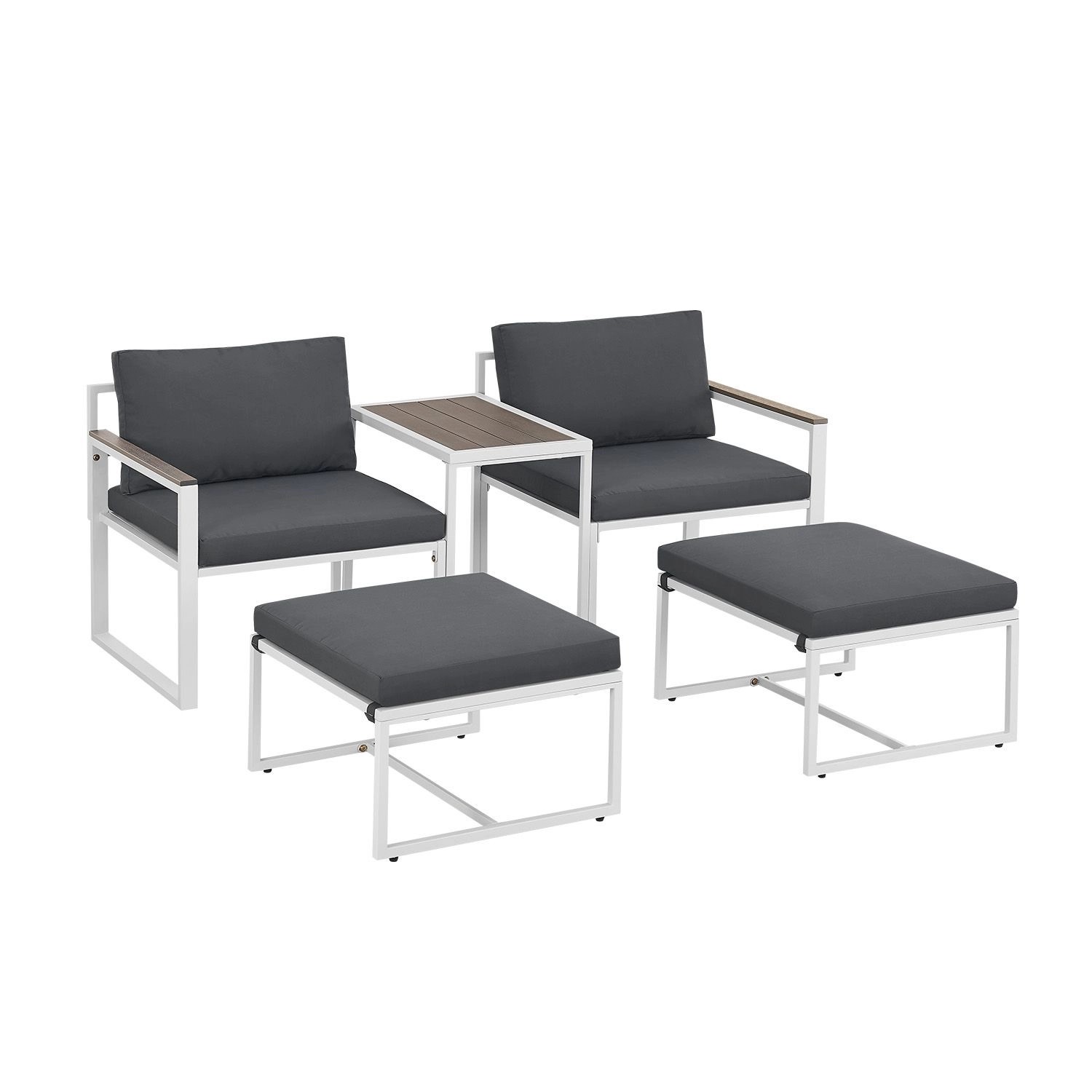 Juskys Sofa Set Gartenmöbel Bari mit Bezügen in Dunkelgrau günstig online kaufen